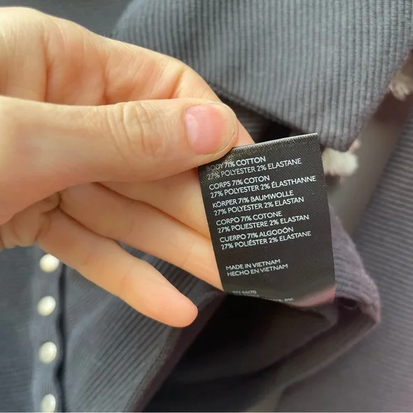 SOLD Maeve Anthropologie Ribbed Snap Up  stretchy long sleeve can off the - Picture 13 of 15